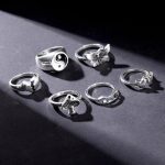 Silver-Plated Silver-Toned  Rings Set of 6 For Women - VAIRAVI