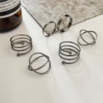 Silver Plated Black-Toned Rings Set of 6 For Women - VAIRAVI
