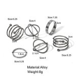 Silver Plated Black-Toned Rings Set of 6 For Women - VAIRAVI