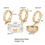 Gold Plated Rings Set of 5 For Women - VAIRAVI