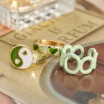 Gold Plated Green Stackable Rings Set of 3 For Women - VAIRAVI