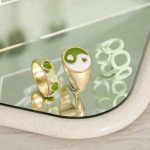 Gold Plated Green Stackable Rings Set of 3 For Women - VAIRAVI