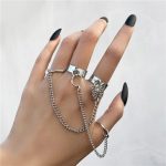 Silver Plated Silver-Toned Chain Ring Set of 2 For Women - VAIRAVI