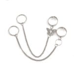 Silver Plated Silver-Toned Chain Ring Set of 2 For Women - VAIRAVI