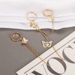 Gold Plated Gold Toned Butterfly Inspired Chain Rings Set of 2 For Women - VAIRAVI