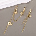 Gold Plated Gold Toned Butterfly Inspired Chain Rings Set of 2 For Women - VAIRAVI