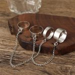 Silver-Toned Silver Plated Chain Rings Set of 2 For Women - VAIRAVI