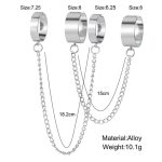 Silver-Toned Silver Plated Chain Rings Set of 2 For Women - VAIRAVI