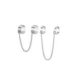 Silver-Toned Silver Plated Chain Rings Set of 2 For Women - VAIRAVI