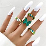 Multicolour Butterfly Stackable Rings Set of 4 For Women - VAIRAVI
