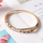 Gold Plated Roman Numbers engraved Stone Studded Korean Bracelet For Women and Girls - VAIRAVI