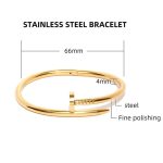 Stainless Steel Gold Plated Stainless Steel Anti Tarnish Nail Bracelet For Women - VAIRAVI