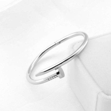 Stainless Steel Silver Plated Stainless Steel Anti Tarnish Nail Bracelet For Women - VAIRAVI