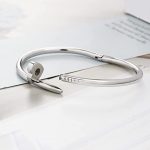 Stainless Steel Silver Plated Stainless Steel Anti Tarnish Nail Bracelet For Women - VAIRAVI