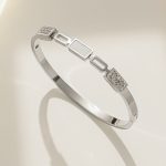 Stainless Steel Gold Plated Mother of Pearls Geometric Anti-Tarnish Bracelet For Women - VAIRAVI