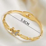Stainless Steel Gold Plated Butterfly inspired Mother of Pearls Contemporary Anti-Tarnish Bracelet For Women - VAIRAVI