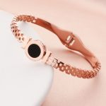 Stainless Steel Rose Gold Plated Roman Zig Zag Style Contemporary Bracelet For Women - VAIRAVI