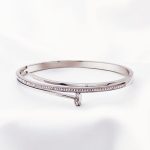 Stainless Steel Silver Plated American Diamond Studded Nail Anti-Tarnish Bracelet For Women - VAIRAVI