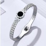Stainless Steel Silver Plated Roman Zig Zag Style Anti-Tarnish Bracelet For Women - VAIRAVI