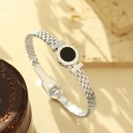 Stainless Steel Silver Plated Roman Zig Zag Style Anti-Tarnish Bracelet For Women - VAIRAVI
