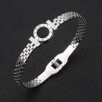 Stainless Steel Silver Plated Roman Zig Zag Style Anti-Tarnish Bracelet For Women - VAIRAVI