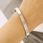 Stainless Steel Silver-Plated Floral American Diamond studded Bangle-Style Anti-Tarnish Bracelet For Women - VAIRAVI