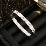 Stainless Steel Silver-Plated Floral American Diamond studded Bangle-Style Anti-Tarnish Bracelet For Women - VAIRAVI