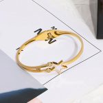 Gold Plated Stainless Steel Star Themed Anti Tarnish Bangle Style Bracelet - Image 3