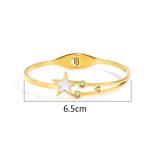 Gold Plated Stainless Steel Star Themed Anti Tarnish Bangle Style Bracelet - Image 10