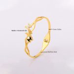 Gold Plated Stainless Steel Butterfly Themed Anti Tarnish Bangle Style Bracelet - Image 12