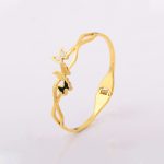 Gold Plated Stainless Steel Butterfly Themed Anti Tarnish Bangle Style Bracelet - Image 3