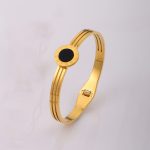 Gold Plated Stainless Steel Roman Numerals Anti Tarnish Geometric Bracelet - Image 9