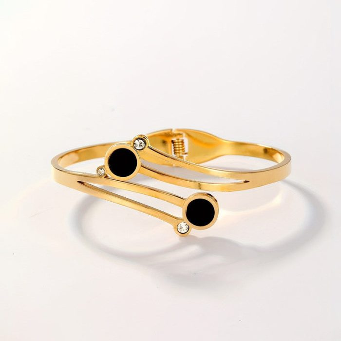 Gold Plated Stainless Steel Contemporary Anti Tarnish Geometric Bracelet - Image 10