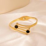 Gold Plated Stainless Steel Contemporary Anti Tarnish Geometric Bracelet - Image 11