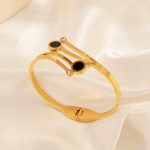 Gold Plated Stainless Steel Contemporary Anti Tarnish Geometric Bracelet - Image 12