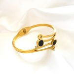 Gold Plated Stainless Steel Contemporary Anti Tarnish Geometric Bracelet - Image 3