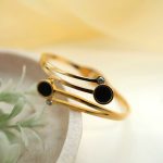 Gold Plated Stainless Steel Contemporary Anti Tarnish Geometric Bracelet - Image 4