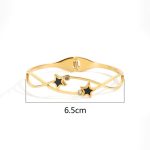 Gold Plated Stainless Steel Star Themed Anti Tarnish Bangle Style Bracelet - Image 5