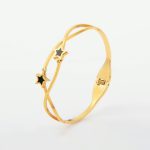 Gold Plated Stainless Steel Star Themed Anti Tarnish Bangle Style Bracelet - Image 6