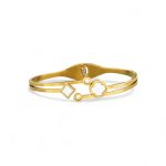 Gold Plated Stainless Steel Clover Themed Anti Tarnish Bangle Style Bracelet - Image 8