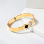Gold Plated Stainless Steel Roman Numerals Anti Tarnish Geometric Bracelet - Image 3