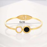 Gold Plated Stainless Steel Roman Numerals Anti Tarnish Geometric Bracelet - Image 5