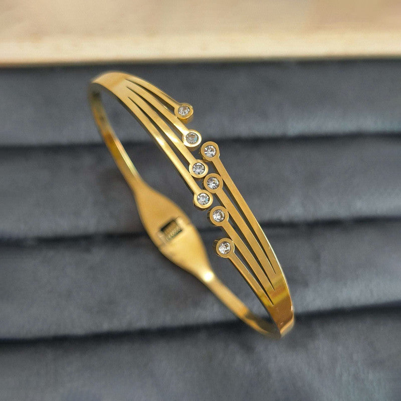 Gold Plated Stainless Steel Contemporary Anti Tarnish Geometric Bracelet - Image 1