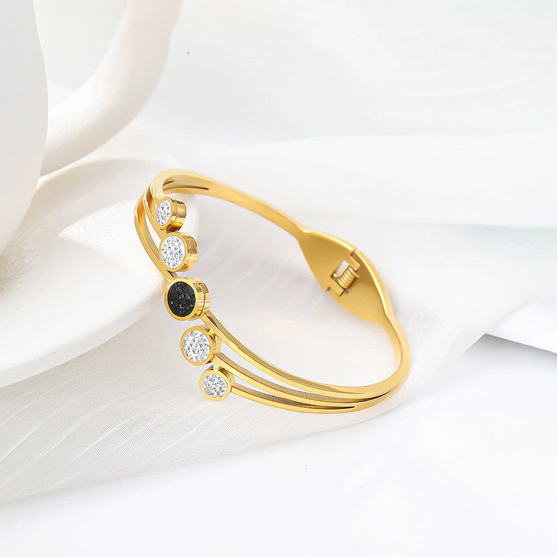 Gold Plated Stainless Steel Contemporary Anti Tarnish Geometric Bracelet - Image 1