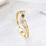 Gold Plated Stainless Steel Contemporary Anti Tarnish Geometric Bracelet - Image 5