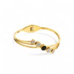 Gold Plated Stainless Steel Contemporary Anti Tarnish Geometric Bracelet - Image 2