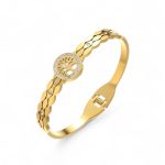 Gold Plated Stainless Steel Contemporary Anti Tarnish Geometric Bracelet - Image 5