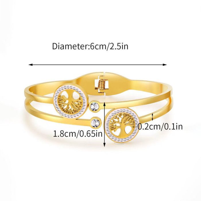Gold Plated Stainless Steel Contemporary Anti Tarnish Geometric Bracelet - Image 3