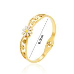 Gold Plated Stainless Steel Floral Themed Anti Tarnish Bangle Style Bracelet - Image 6