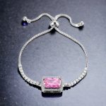 Silver Plated Rectangular Crystal Studded Matrix Anti Tarnish Tennis Bracelet - Image 7